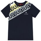 Boys Navy Blue Logo T-Shirt, 2, hi-res