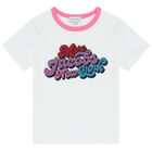 Girls White Logo T-Shirt, 1, hi-res