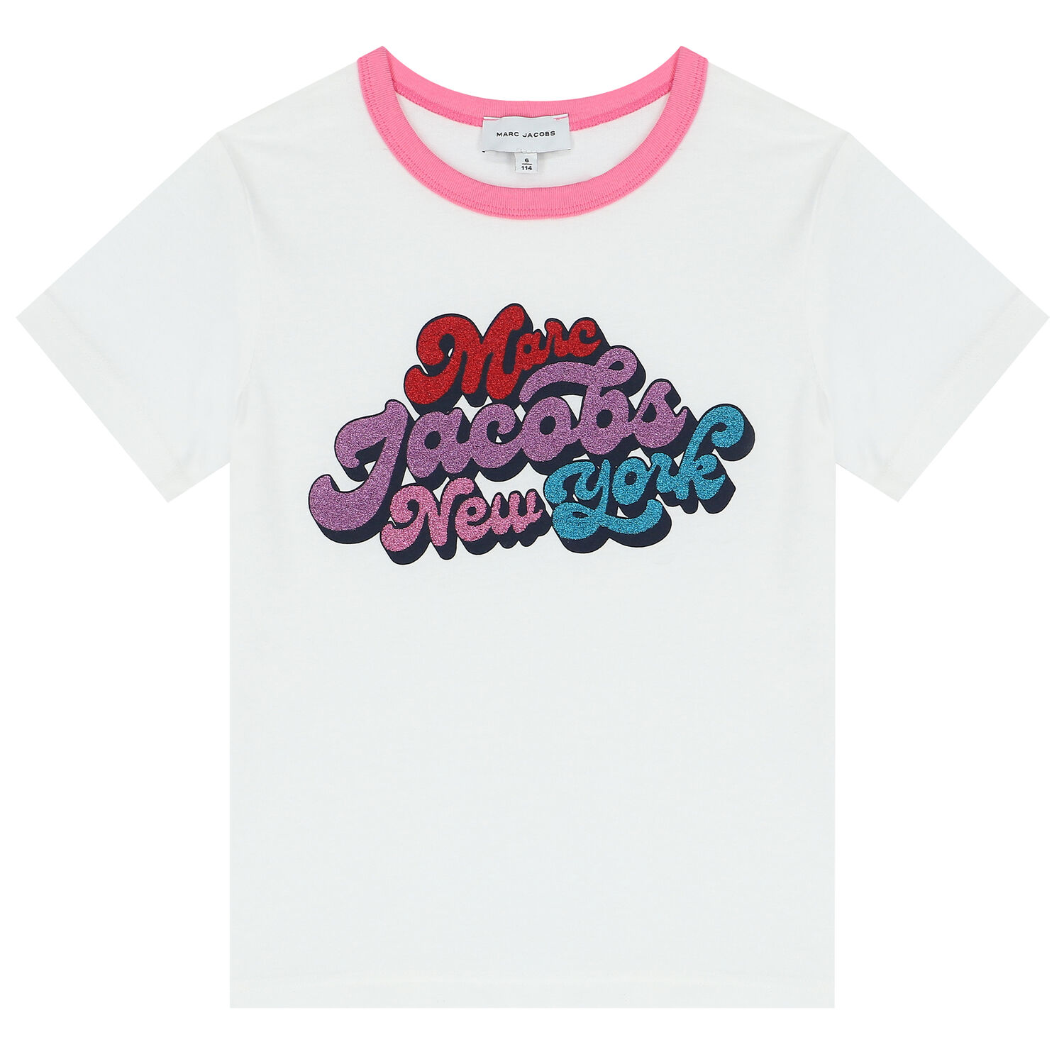 Girls White Logo T-Shirt, 1, hi-res