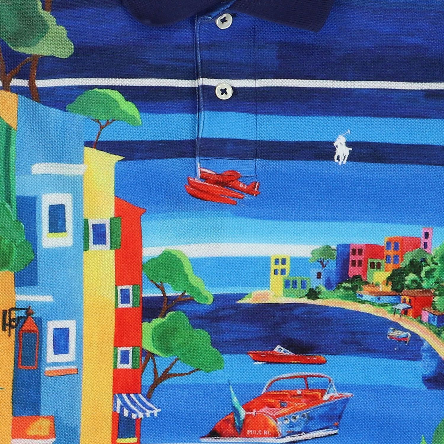 Boys Blue Logo Polo Shirt, 1, hi-res