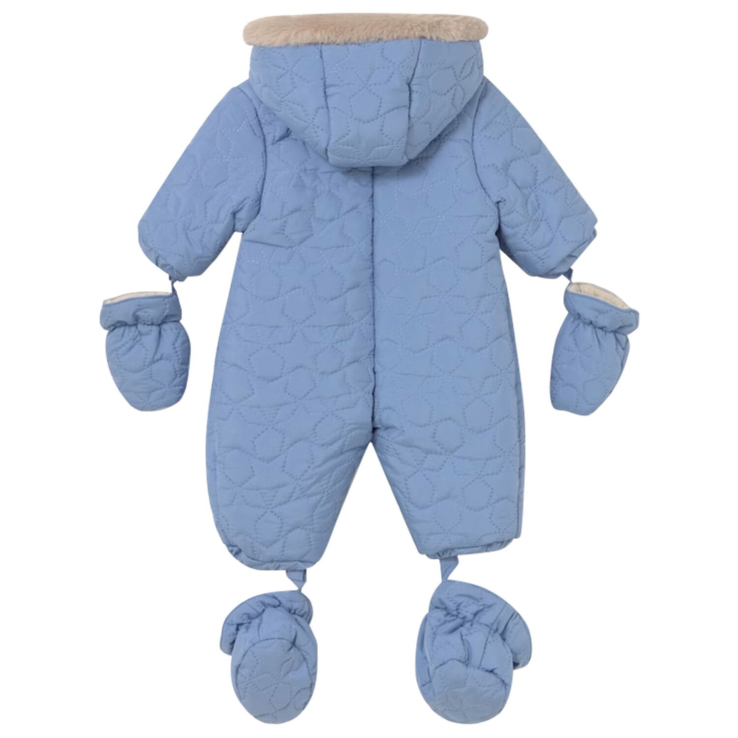 Baby Boys Blue Stars Snowsuit, 2, hi-res