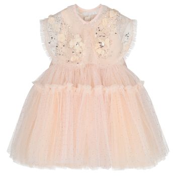 Girls Pink Rhinestone Tulle Dress