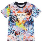 Boys Blue Graffiti Shorts Set, 1, hi-res