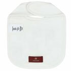 Baby Boys White & Blue Logo Bib, 1, hi-res