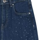 Girls Blue Embellished Denim Jeans, 1, hi-res