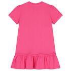 Girls Pink Logo Dress, 2, hi-res