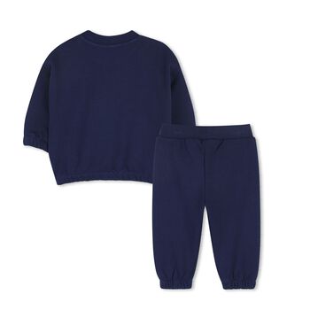 Younger Boys Navy Blue Tiger Logo Tracksuit