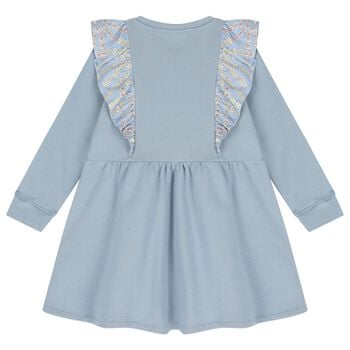 Girls Blue Ruffle Star Dress