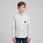 Boys White & Grey Logo Shirt, 1, hi-res