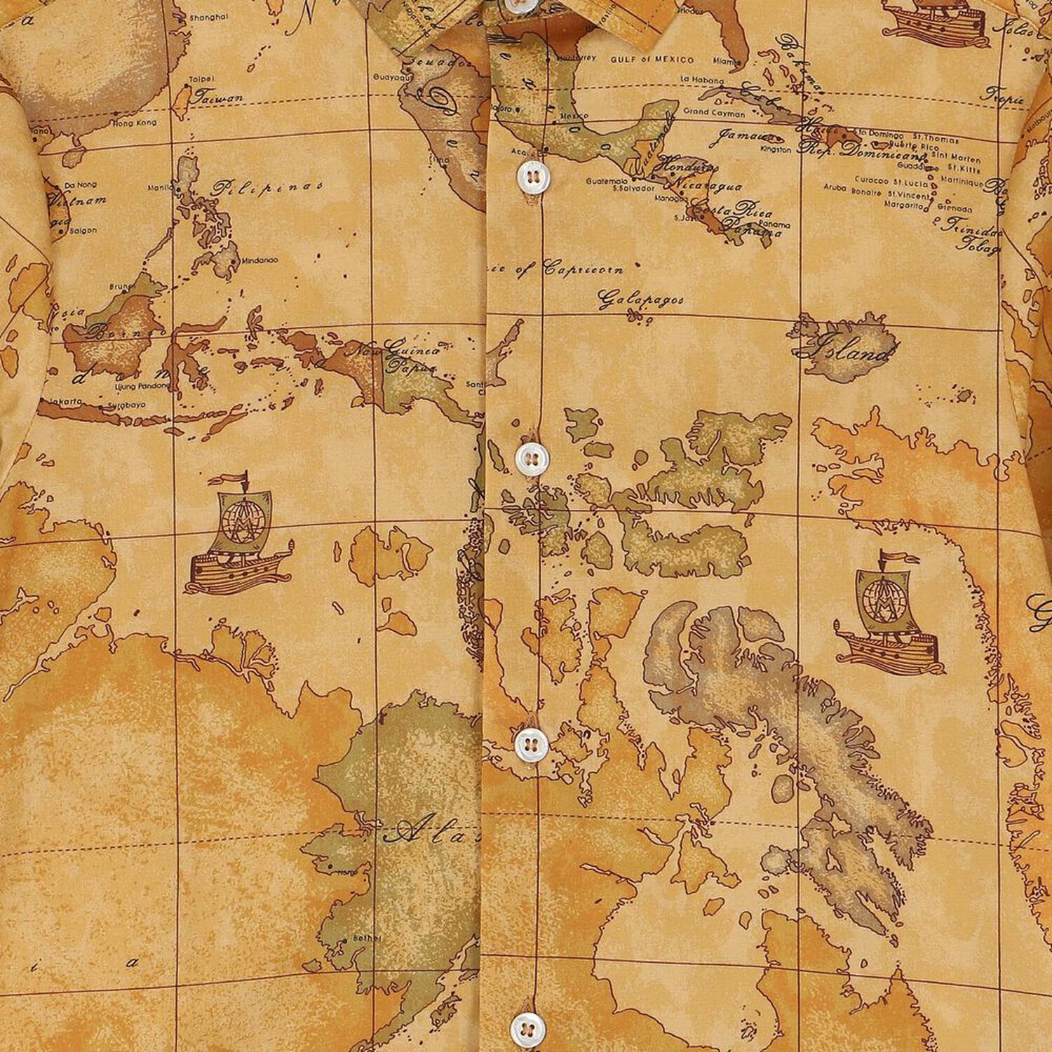 Boys Beige Geo Map Shirt, 1, hi-res