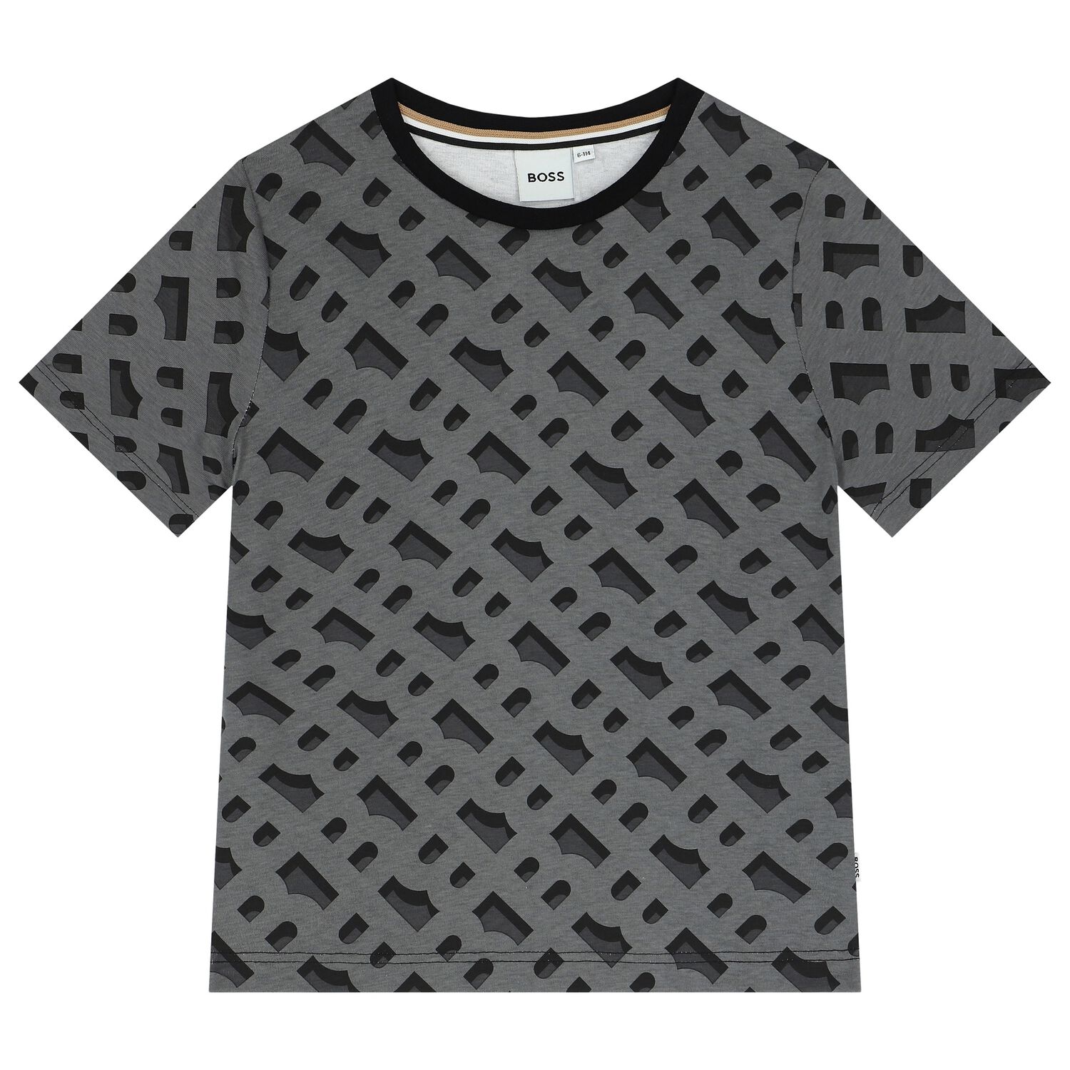 Boys Black Logo T-Shirt, 1, hi-res