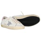 Girls Ivory & Silver Logo Trainers, 1, hi-res