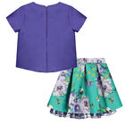 Girls Purple & Green Floral Skirt Set, 1, hi-res