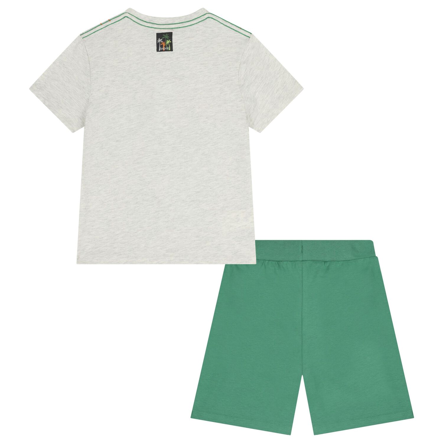 Boys Grey & Green Shorts Set, 1, hi-res