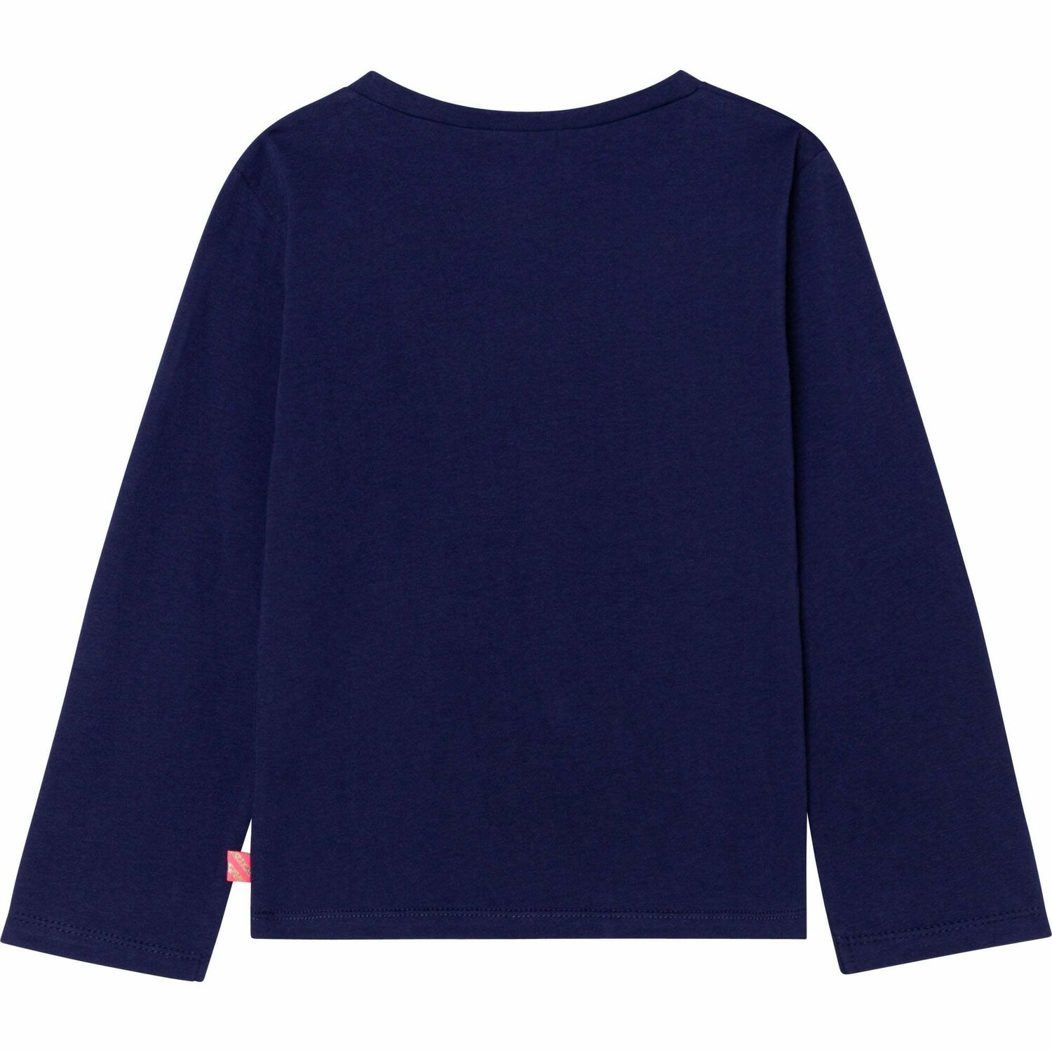 Girls Navy Logo Long Sleeve Top, 2, hi-res