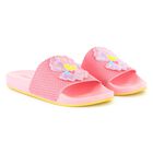 Girls Pink Iridescent Shell Sliders, 1, hi-res