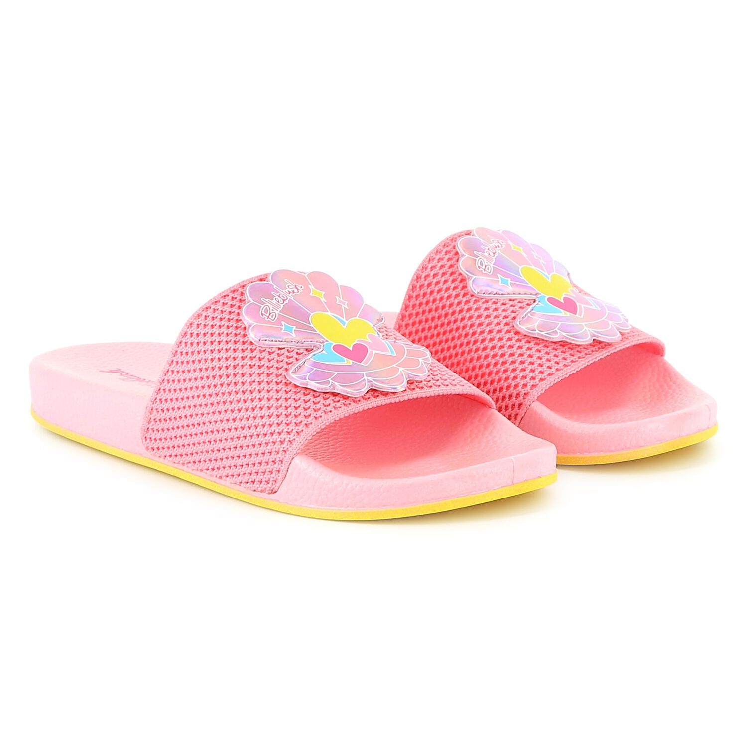 Girls Pink Iridescent Shell Sliders, 1, hi-res image number null