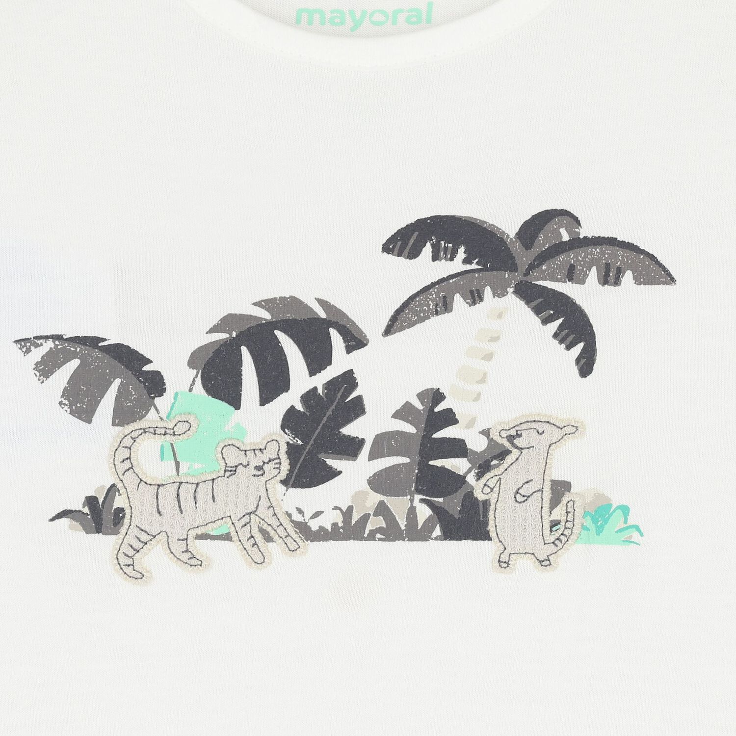 Younger Boys Beige Jungle Shorts Set, 2, hi-res