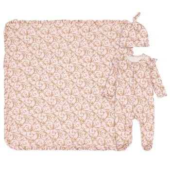 Baby Girls Pink & Gold Babygrow Gift Set