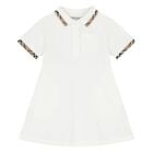 Younger Girls White Check Polo Dress, 1, hi-res