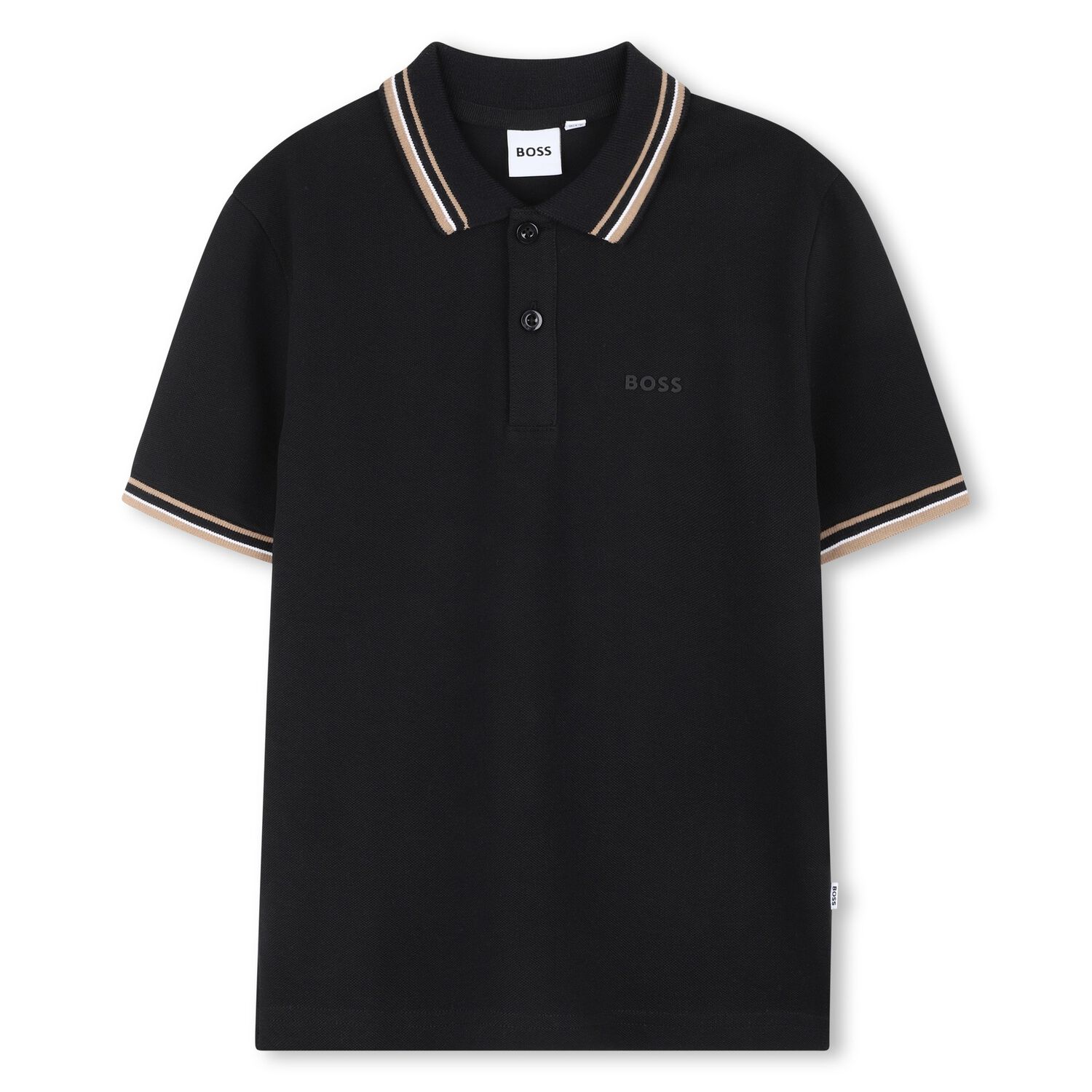 Boys Black Logo Polo Shirt, 2, hi-res image number null