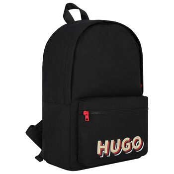 Boys Black Logo Backpack