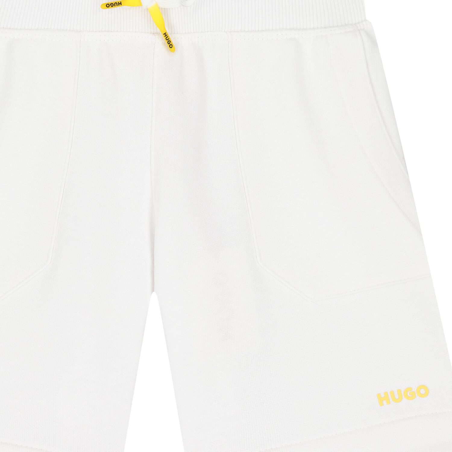 Boys White Logo Shorts, 1, hi-res