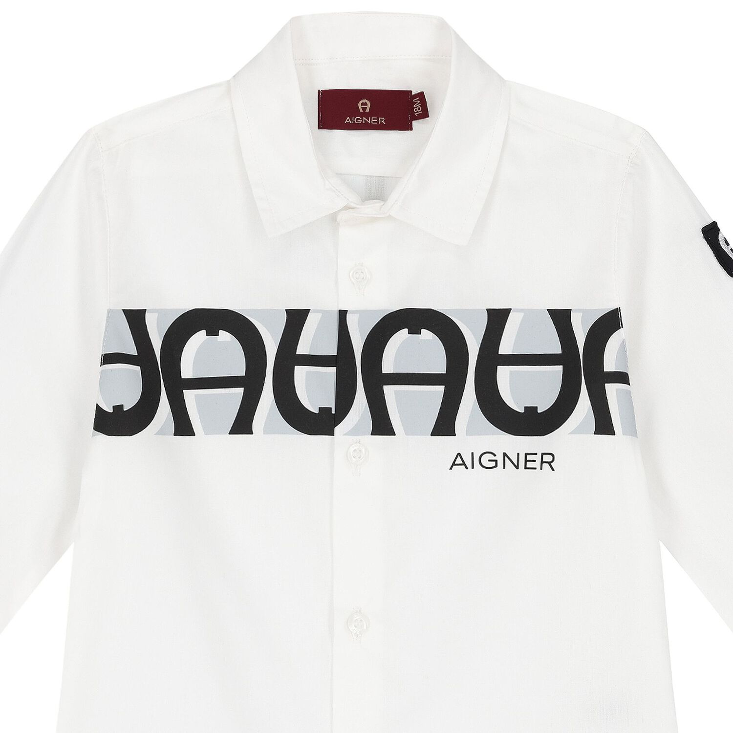 Younger Boys White Logo Shirt, 1, hi-res image number null