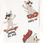 Younger Boys White Dogs Long Sleeve Top, 1, hi-res