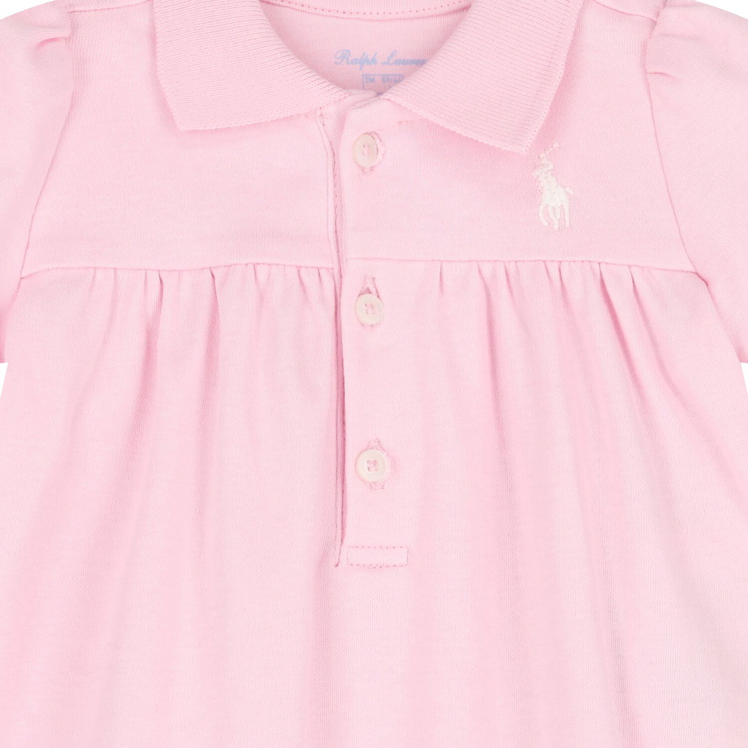 Baby Girls Pink Logo Romper, 1, hi-res