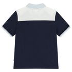 Boys Navy Blue Logo Polo Shirt, 2, hi-res