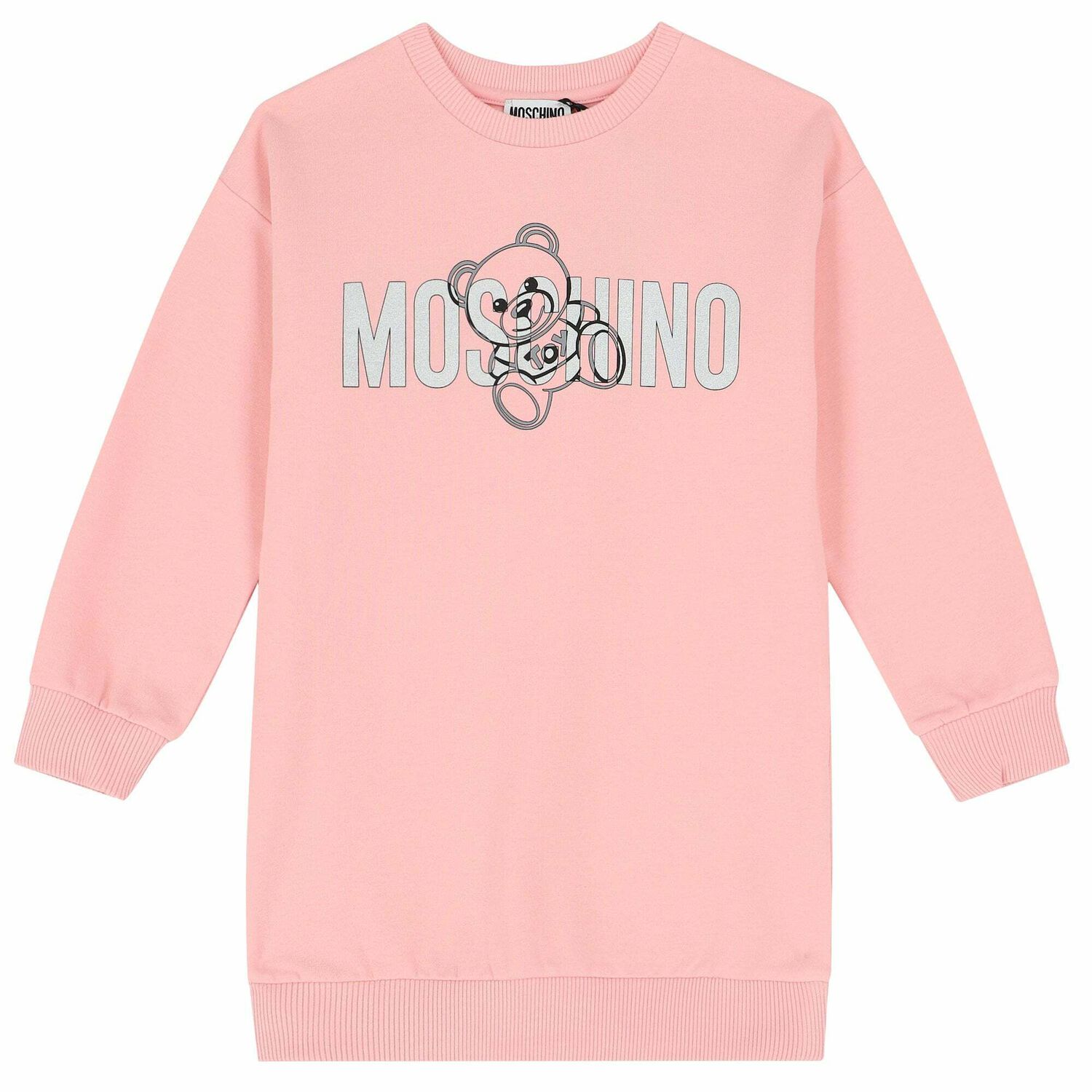 Girls Pink Logo Sweatshirt Dress, 1, hi-res image number null