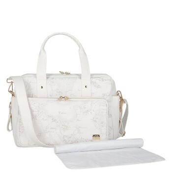 White Geo Map Baby Changing Bag