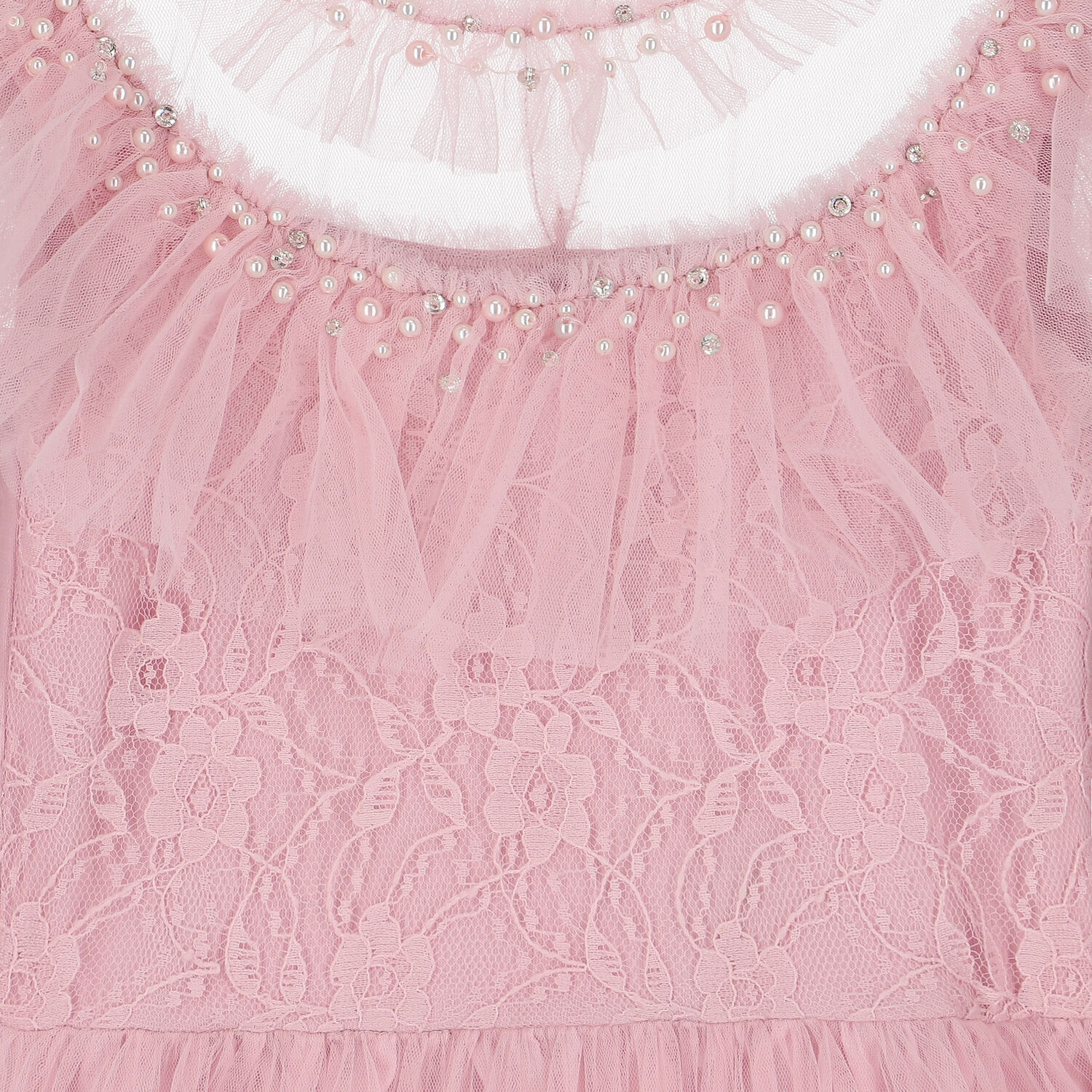 Girls Pink Ruffled Tulle Dress, 1, hi-res