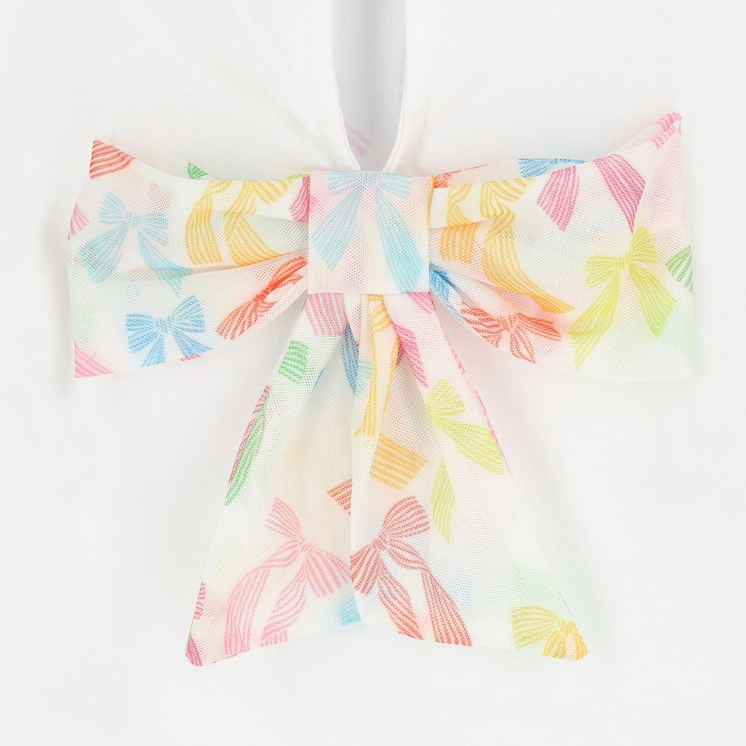 Girls White Bow Skirt Set, 1, hi-res