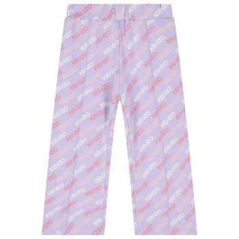 Girls Purple Logo Joggers