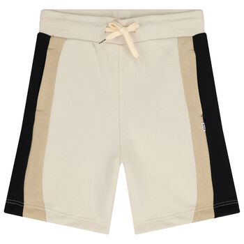 Boys Beige Striped Shorts