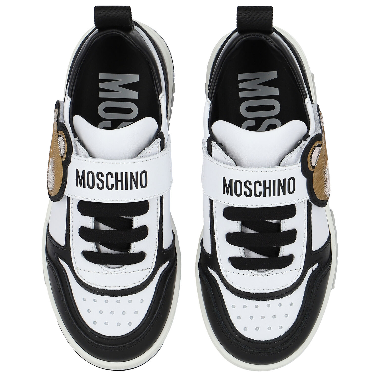 Black & White Teddy Bear Trainers, 1, hi-res image number null