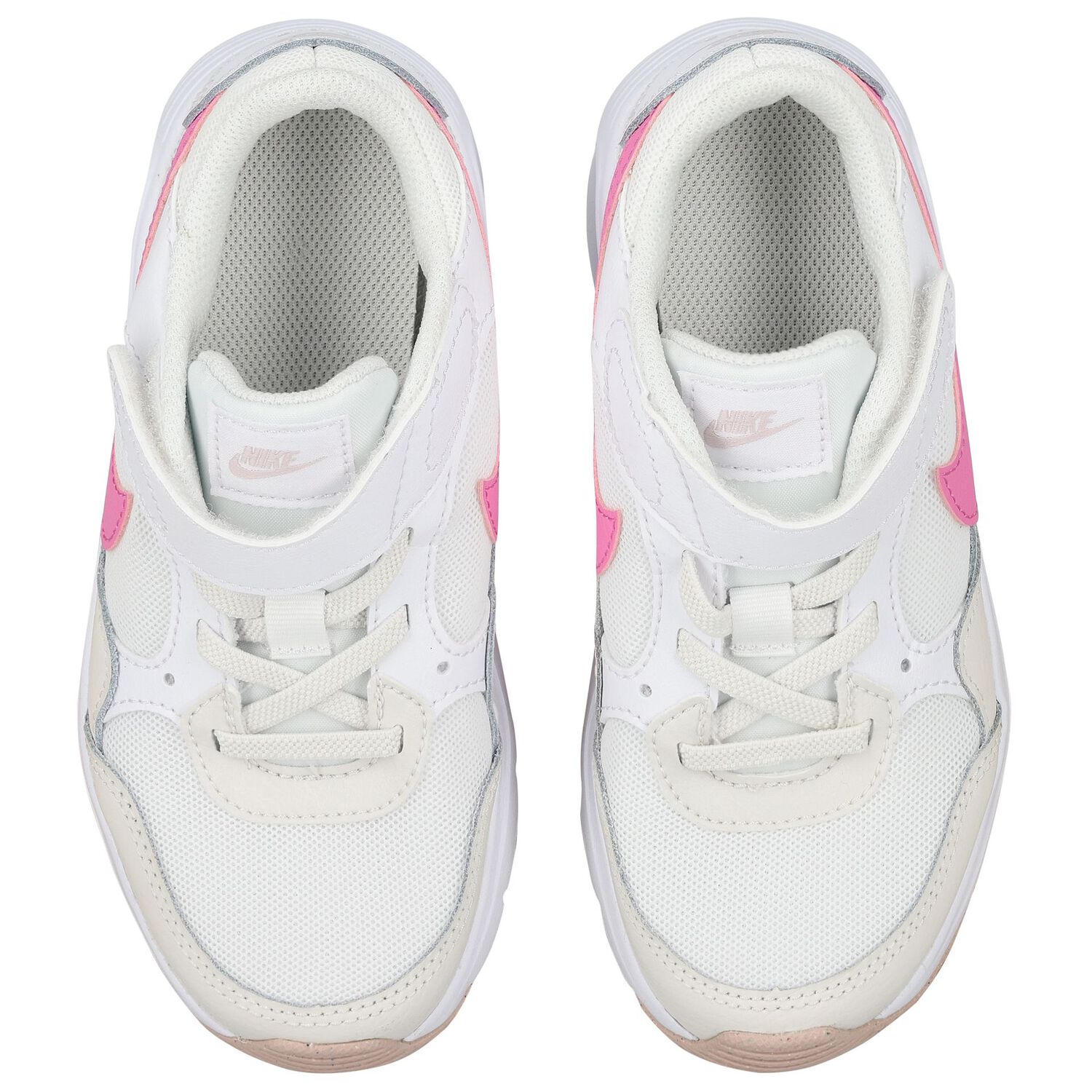 Girls White & Pink Nike Air Max Trainers, 2, hi-res image number null