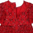 Girls Red Bow Lattice Sequin Tulle Dress, 1, hi-res