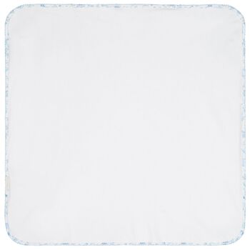 Baby Boys White & Blue Toile de Jouy Blanket