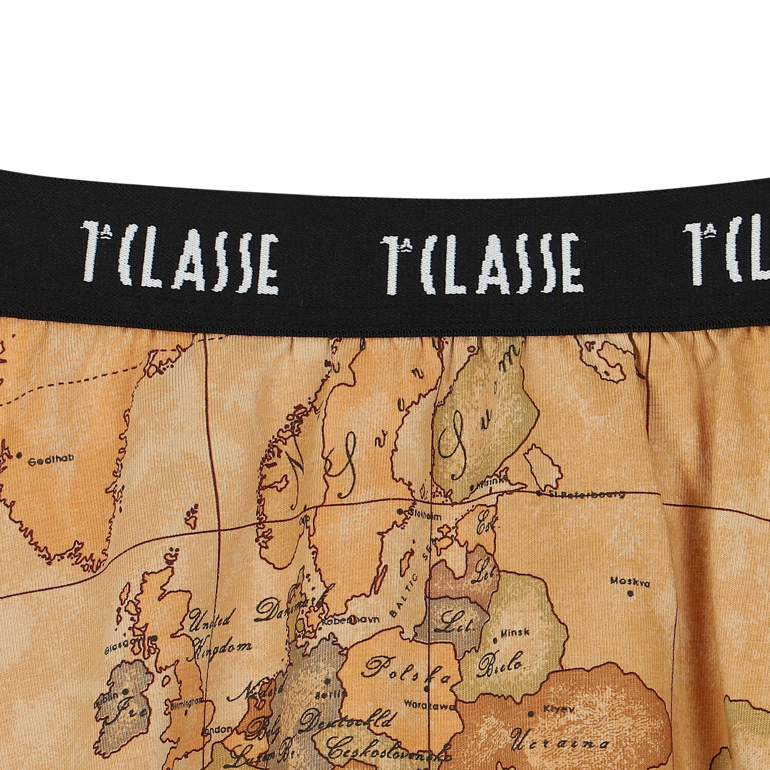 Girls Beige Geo Map Skirt, 1, hi-res