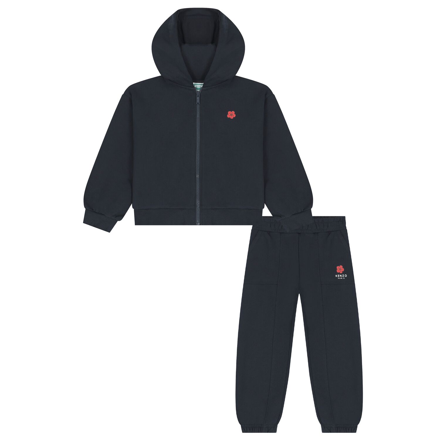 Girls Navy Blue Boke Flower Tracksuit, 1, hi-res