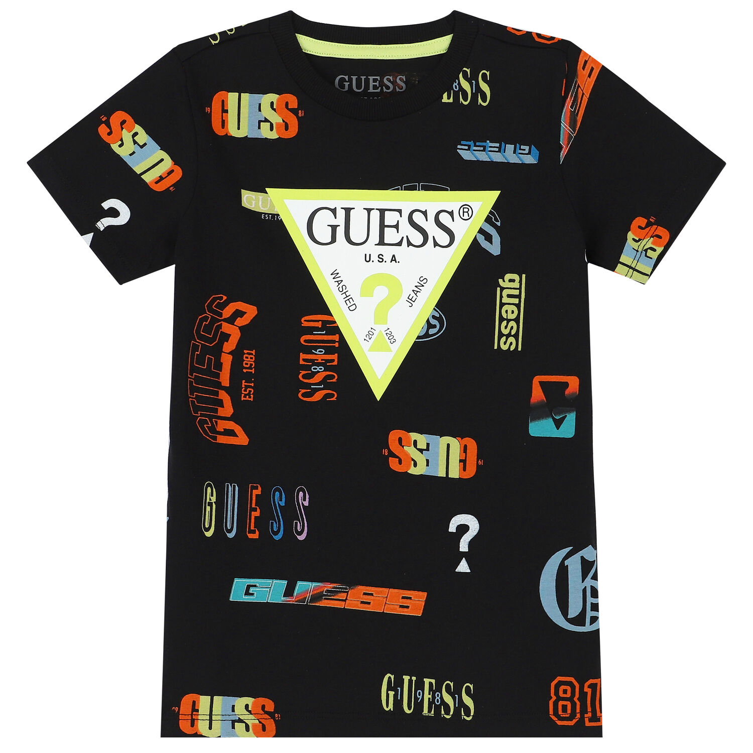 Boys Black Logo T-Shirt, 3, hi-res