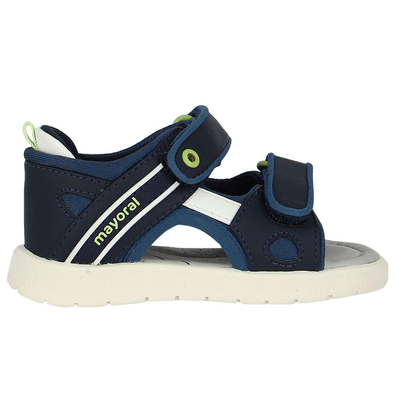Younger Boys Navy Blue Sandals, 1, hi-res