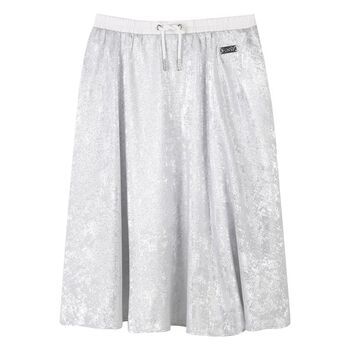 Girls Silver Logo Skirt