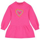 Girls Pink Heart Dress, 1, hi-res