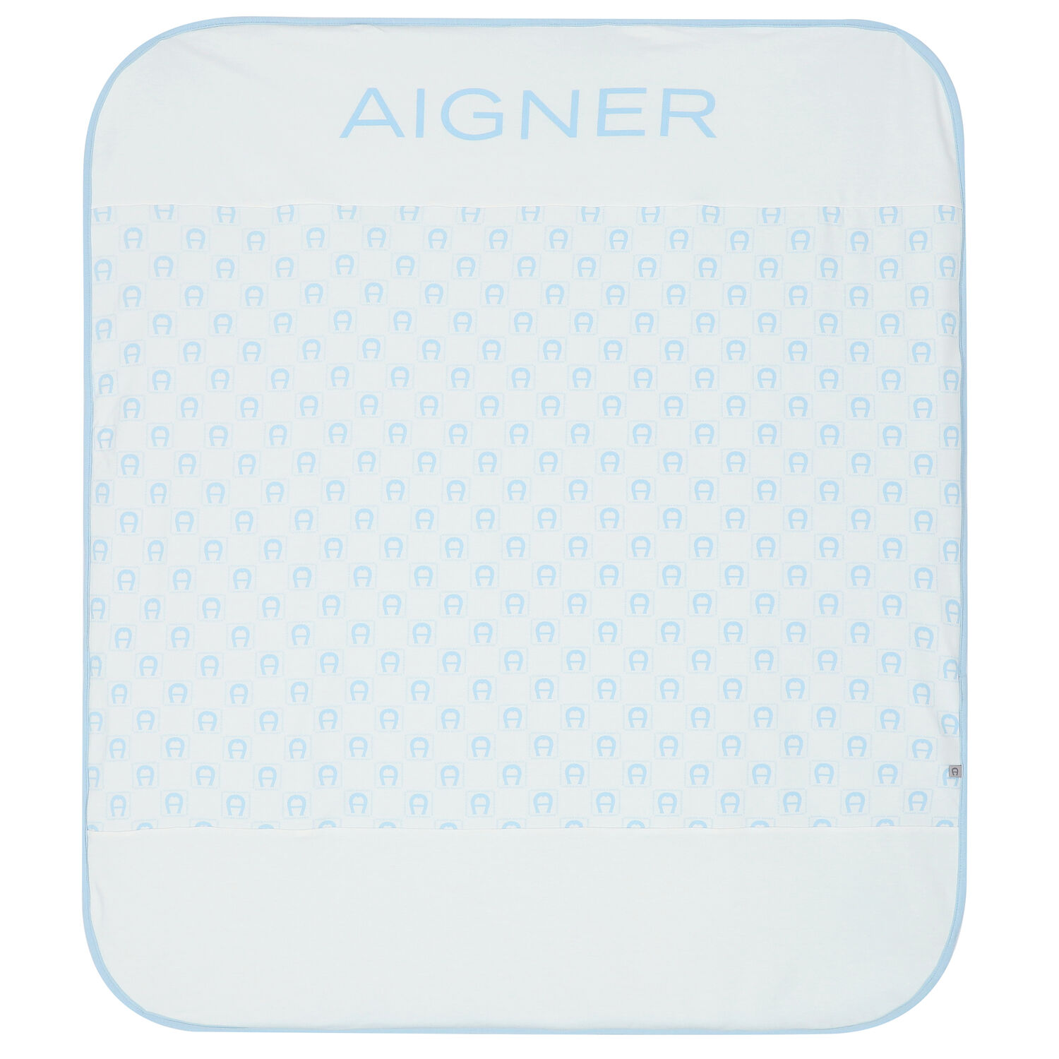 White & Blue Logo Baby Blanket, 3, hi-res