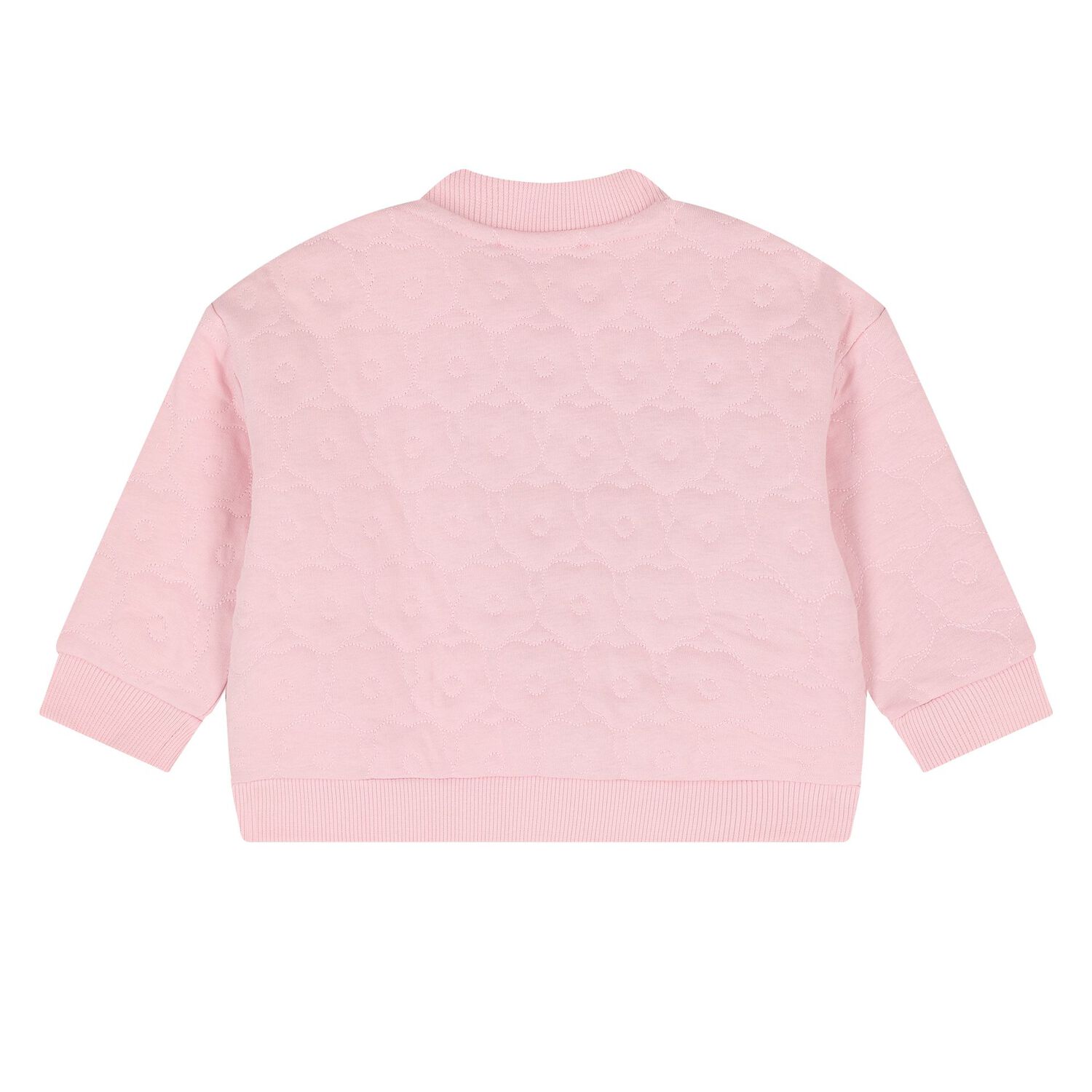 Younger Girls Pink Quilted Floral Tracksuit, 1, hi-res