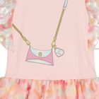 Younger Girls Pink Bag Logo Dress, 2, hi-res